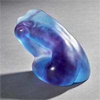 Daum Pate De Verre Blue Glass 'Repos-Violet'