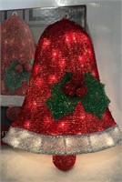 15” lighted tinsel bell
