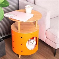 wealer End Table with Small Cat House Cat Bed