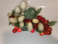 Marble Stone  Red Green Grapes Clusters