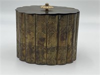 Vintage Brass Box with Hinged Lid Etched