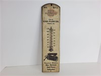 Vintage King Plow co. wooden thermometer