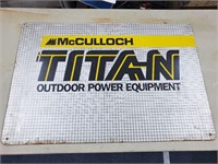 McCulloch Titan outdoor power equipment sign 24x36