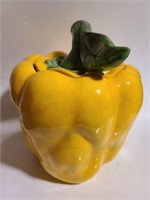 Vintage Yellow ceramic bell pepper cookie jar