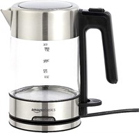 Amazon Basics Electric Glass and Steel Kettle 1L