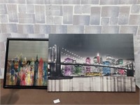 Modern wall art pieces of the big city