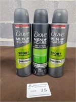 3 Dove mens body spray (unused)