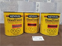 Wood Finish stains and seals (gray, ebony, walnut)