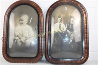 2 Antique Frames with Convex Glass