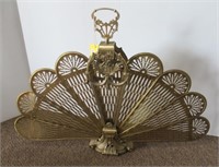 27" Tall Brass Fireplace Fan with Stand.