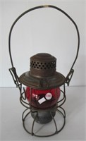 Adams & West Lake Vintage Lantern with Red Globe.