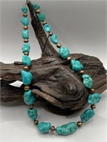 New Sterling Silver & Chunky Turquoise Bead