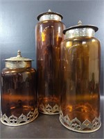 Amber Glass Canister Set