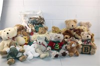 Stuffed Bears in Tote - Some Older