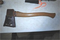 CAMP HATCHET WITH LEATHER SHEATH