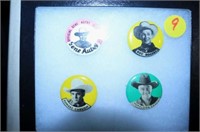 FRAME OF (4) COWBOY BUTTONS