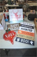 GROUP OF 4 HOLIDAY THEMED DECORATOR SIGNS