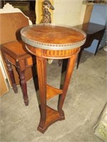 INLAY ROUND 2 TIERED PLANT STAND TABLE
