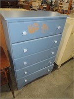 PAINTED 5 DRAWER WOOD CHEST