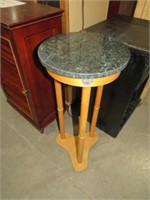 ROUND MARBLE TOP PLANT STAND
