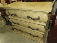 SOLID WOOD 3 DRAWER ORNATE CHEST