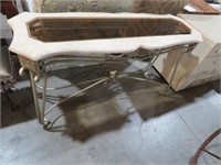 WROUGHT IRON BASE GLASS TOP SOFA/ENTRY TABLE