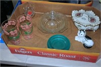 COLL OF NORLEANS JEWELRY BOX, GLASS DISH, MISC