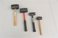 Three Rubber Mallets and One Dead Blow Mallet.