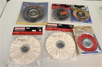 Assorted Lot of Bench Grinder Wheels - Buff & Wire