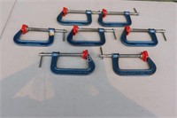 Lot of 7 Small 4" C-Clamps