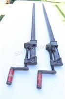 Set of 2 Steel Retro Bar Clamps - Made in USA -48"