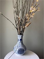 blue and white vintage vase