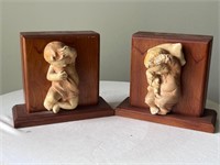 Vintage sleeping baby book ends conditional issues