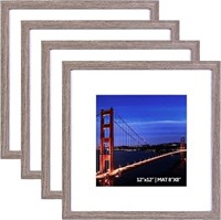12x12 Picture Frame Grey Wood Grain Set of 4