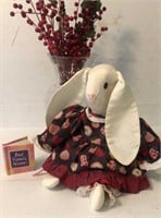 Arts and Crafts Bunny 11” Vase with Berry Swag