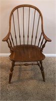 Windsor Style Solid Wood Chair with Arms 40” H