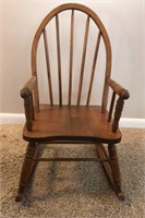 Childs Rocking Chair Windsor Style Solid Wood 28”