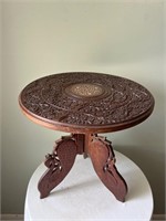 Vintage Indian Hand Carved Sheesham Wood table