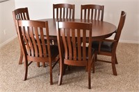 Simply Amish BYO Single Pedestal Table & 6 Chairs