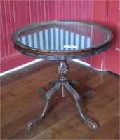 Glass  top small round table