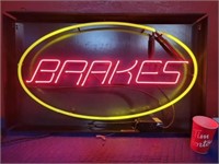 Neon Brakes Sign