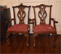 2 Chippendale Arm Chairs