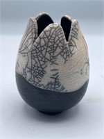 Signed Raku art pottery