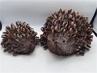 Pair of  Garden Hedgehogs metal art