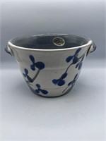 Vintage Follette Studio Pottery CA Blue White