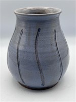 6” Beautiful signed w mark pottery vase