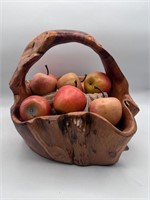Vintage hand carved basket