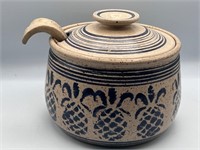 Beautiful glazed pottery soup tureen