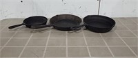 3 Cast iron Frying Pans