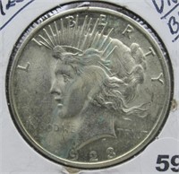 1923-S UNC/BU Peace Silver Dollar.